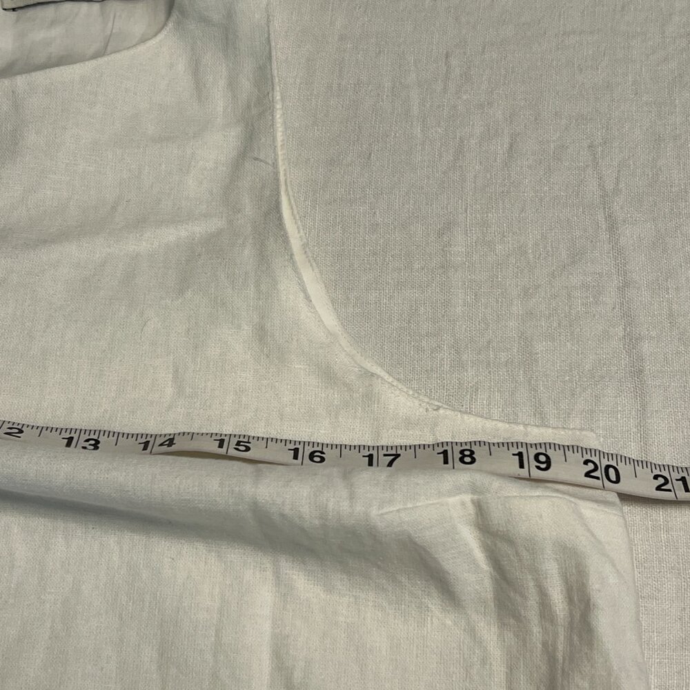 Abercrombie & Fitch Women's A-Line Dress White Linen Sleeveless Size M Pockets - Picture 6 of 10